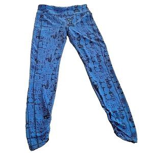 Womens Cabi Full Length Pocketed Printed Blue Legging Size Small